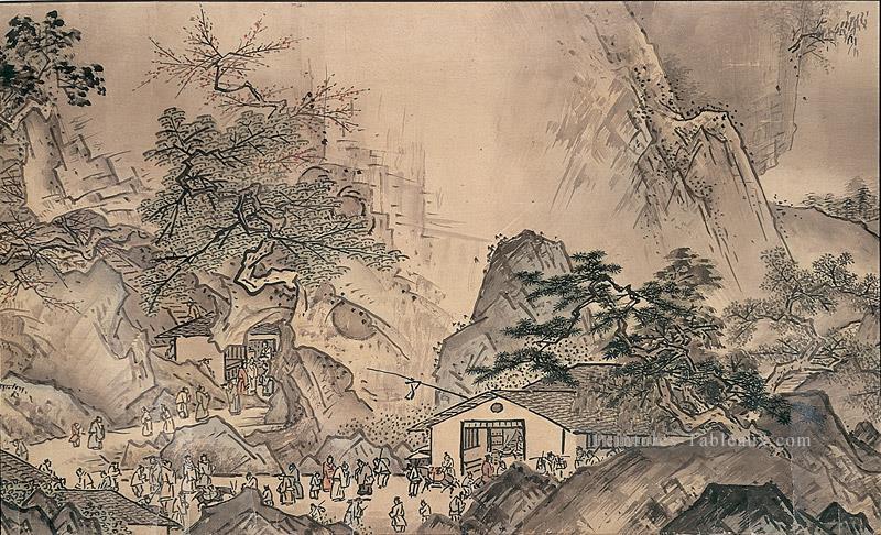 paysage de quatre saisons printemps 1486 Sessho Toyo japonais Peintures à l'huile